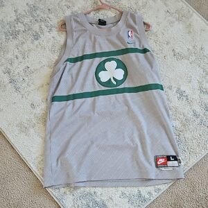 Nike Gray and Green Celtics Basketball Jersey